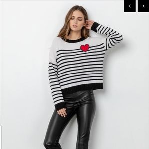 NWT Rails Perci Bretton Heart Striped Sweater